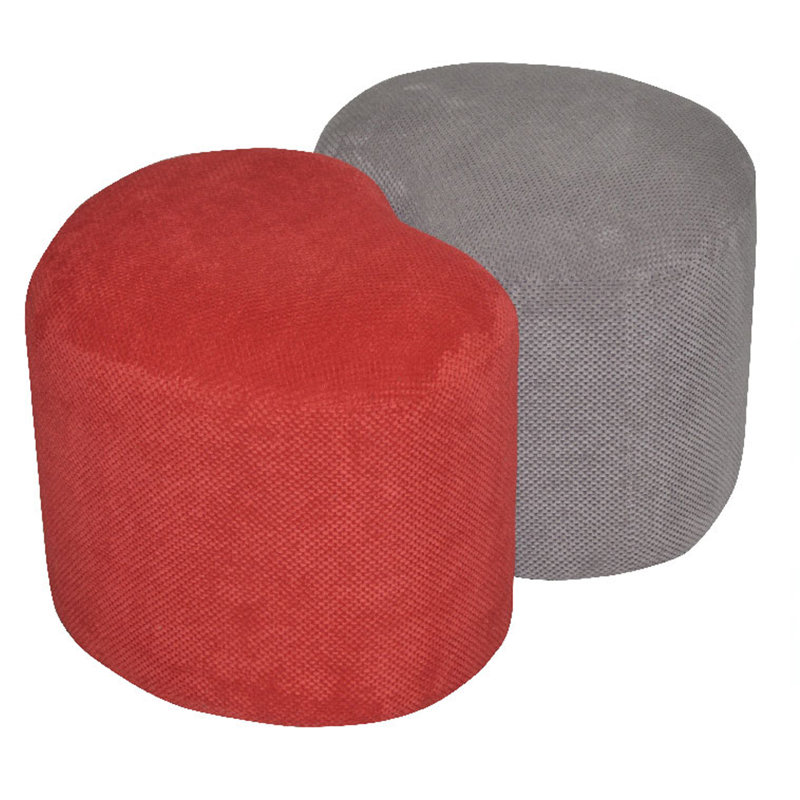 Figi 63cm Wide Novelty Solid Colour Cocktail Ottoman, Grey
