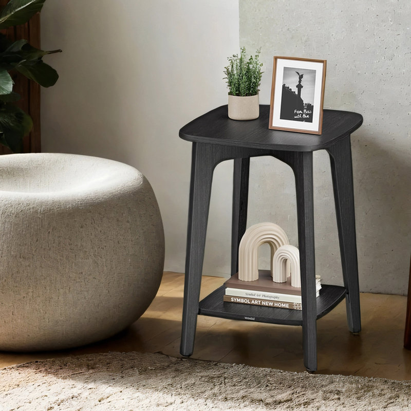 Square End Table, Charcoal Gray