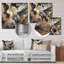 Or et marbre gris scintillant Galaxies III - impression d'art mural fractal en métal-144116926