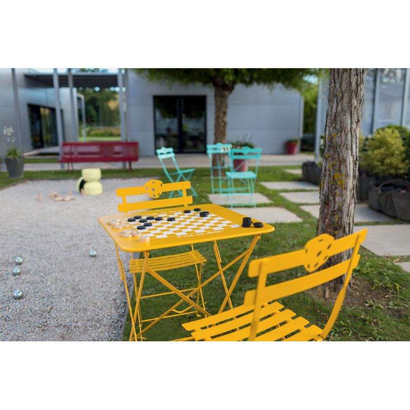 Table de salle à manger en acier, H 29 po x L 22,5 po x l 22,5 po, Miel texturé