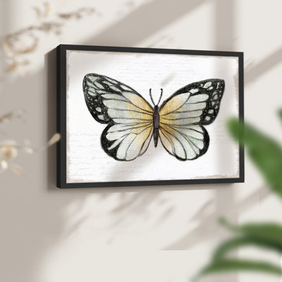 Vintage Flutter IV -Framed Print - Restickable