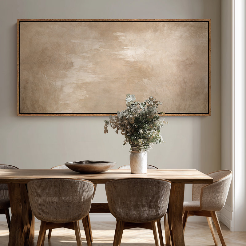 Art mural extra large, paysage abstrait neutre, H 30 po x l 60 po, Naturel