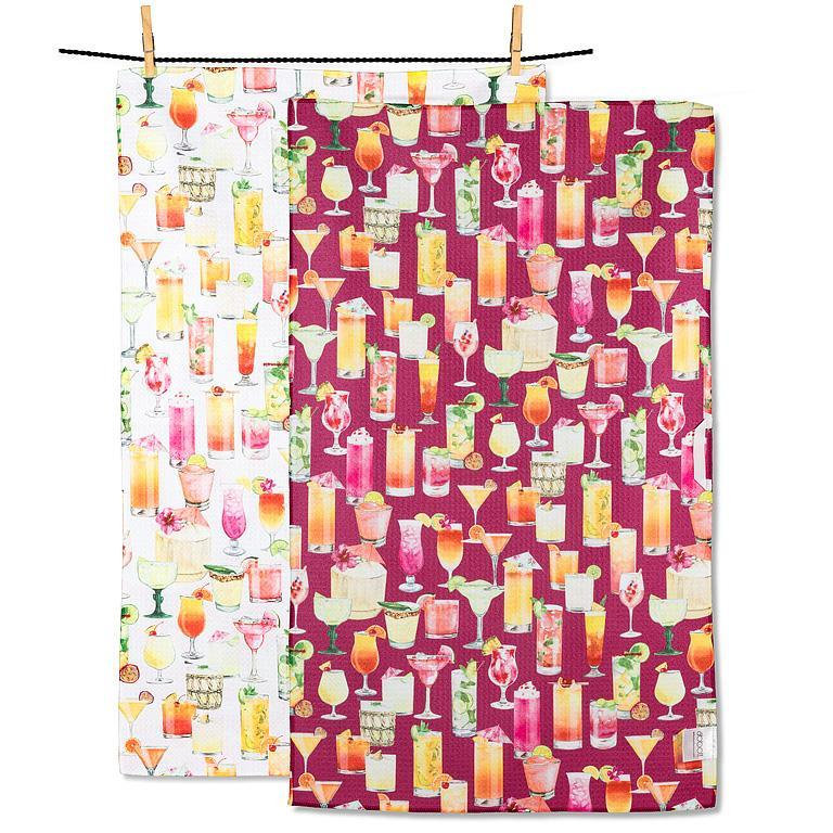 Cocktails Double Sided Tea Towel