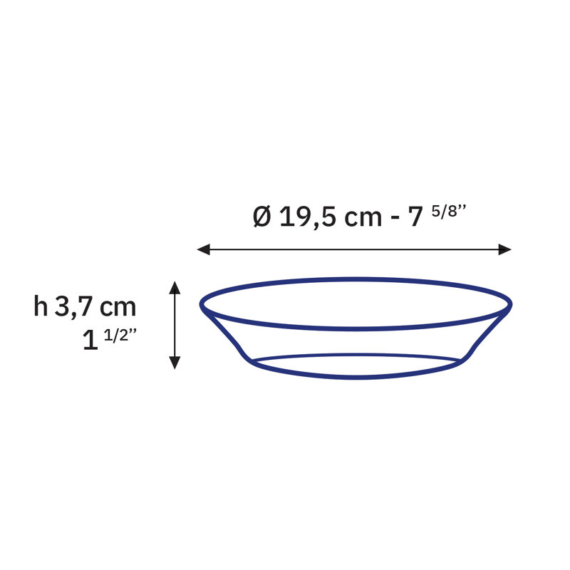 Assiette creuse Duralex Lys Saphir 19 cm