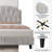 Upholstered Bed Frame with with Diamond Button-Tufted Headboard-332416923-332416926