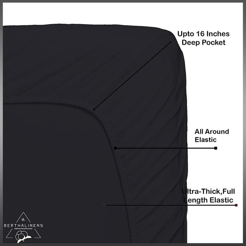 Sateen Sheet Set, Black, Queen