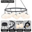 Lustre industriel moderne à 14 lumières avec hauteur réglable, structure en métal noir et globes en verre blanc simple pour salle à manger, salon, vestibule - Homologué UL