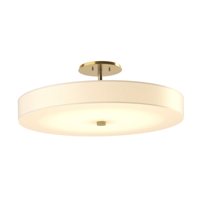 Disq 1 - Light 23" LED Semi Flush Mount, Modern Brass