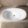 55" Freestanding Solid Surface Stone Resin Bathtub with Overflow,2 Drain Covers