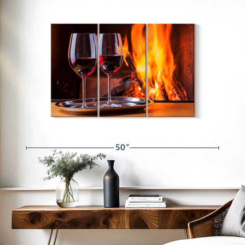 Vin Yarlin au coin du feu, H 24 po x l 38 po