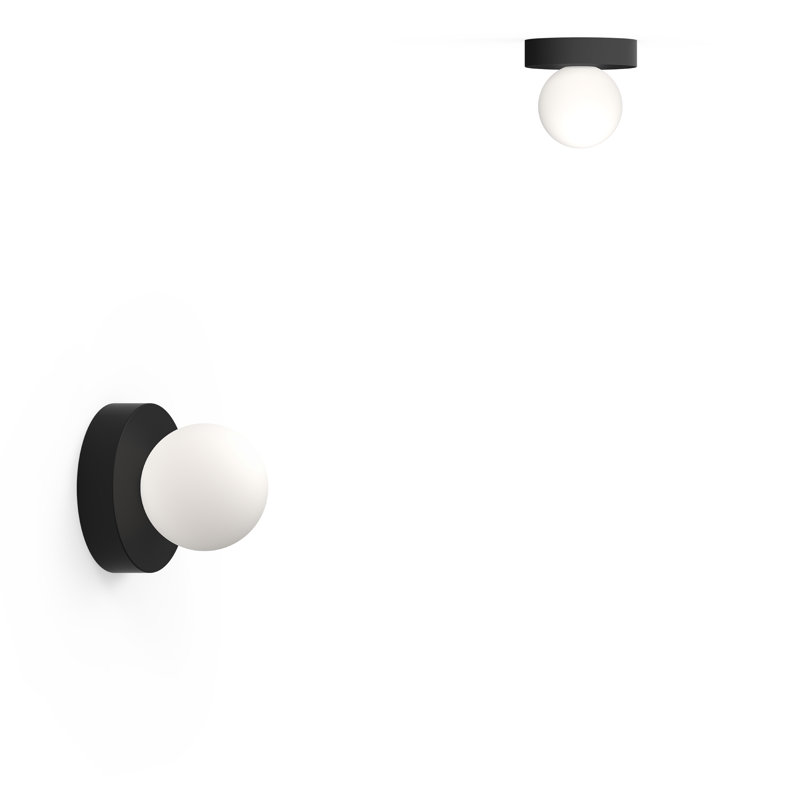 Applique murale en verre Bola, Noir mat, H 5,6 po x l 4 po x P 4 po