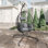 Kirstien Hanging Egg Chair With Stand All-Weather Rattan Wicker Swing Waterproof Cushions