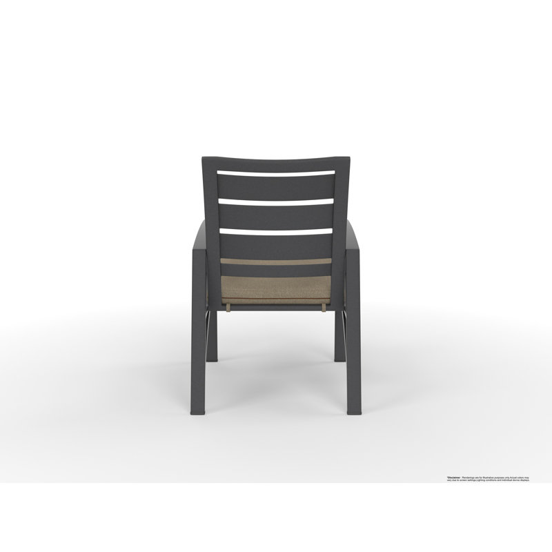 Outdoor Dining Armchair, Harris Stone, Carbon Black