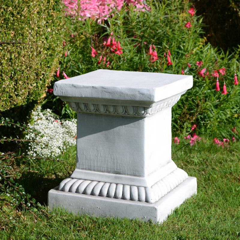 Plinth Weather Resistant Garden Statue, White Stone