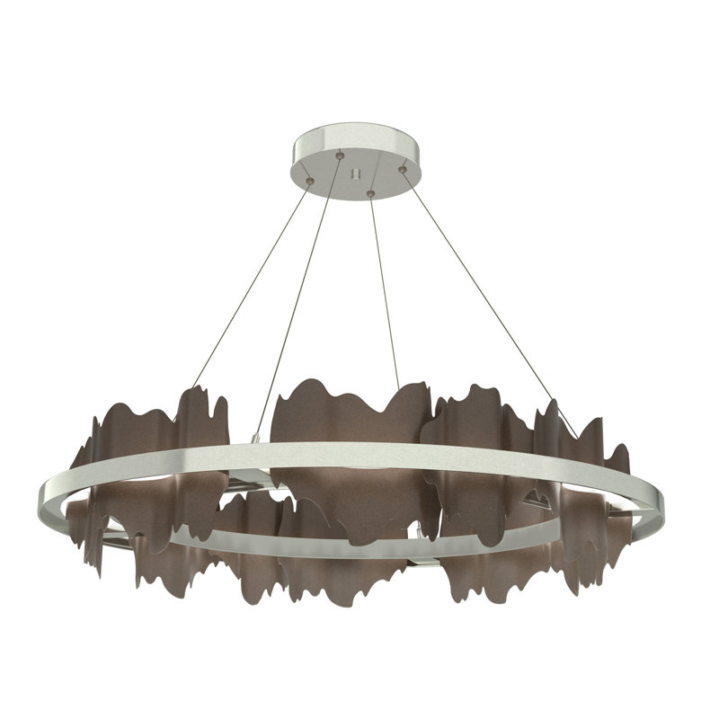 Luminaire suspendu géométrique à 1 lumière Hildene, Bronze, Argenté