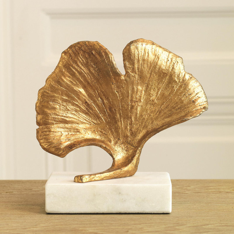 Gold Ginkgo Leaf Metal Decorative Object