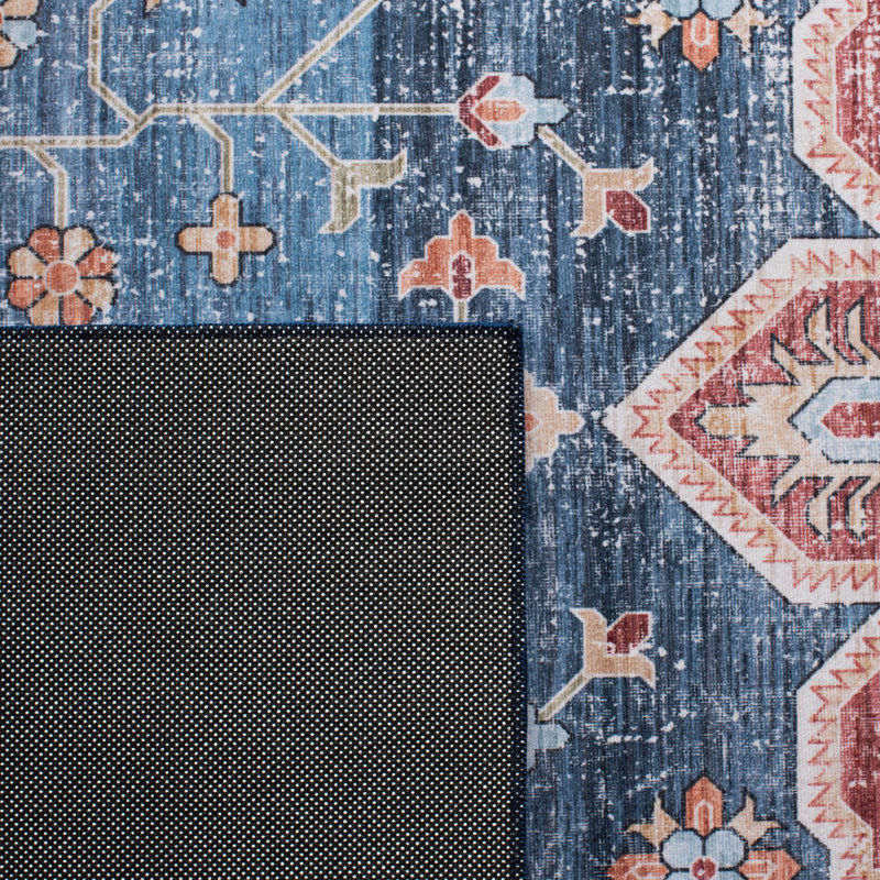 Deblois Oriental Blue/Rust Area Rug, Rectangle 8' x 10'