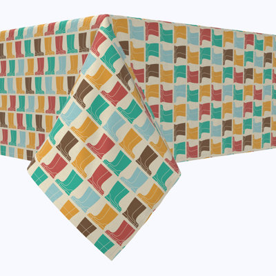 Rectangular Tablecloth, 100% Cotton, Rainboots
