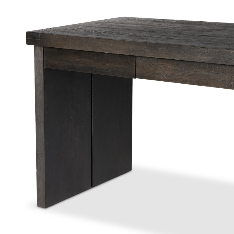 WARBY Solid Wood Writing Desk, Worn Black