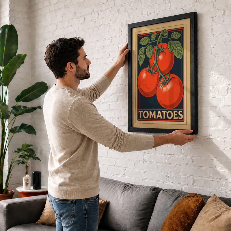 Tomato Label Vintage - Print, Unframed, A3 - 42.0 x 29.7 cm