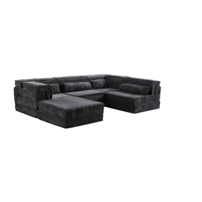 Extra-large Four-seater Bone-free Sectional Sofa With Footstool
