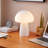Mushroom 12.75 in. Vintage Inspired Modern LED Bedside Table Lamp with Frosted Glass Shade - Light Bulb Included