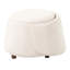 Fauteuil beige pour animaux avec coin caché pour animaux de compagnie, tabouret convertible, siège de rangement, capacité de 220 lb, pieds en bois d'acacia-131140420