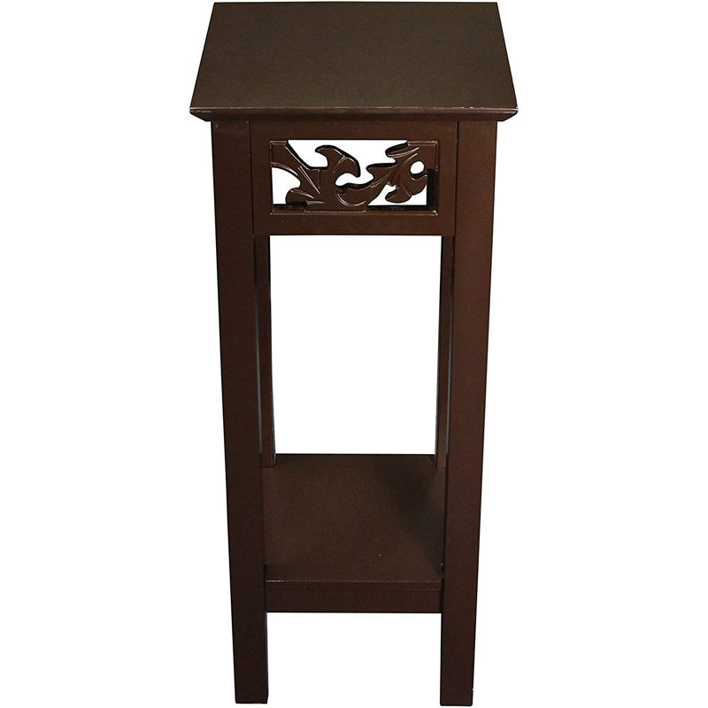 Table de bout, table d'appoint, support pour plante avec tablette de rangement H 29,5 po x P 11,8 po x l 11,8 po Mcadoo, brun