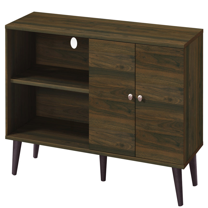 Meuble télé pour téléviseur de 47,3 po ou moins Amidon, avec 2 tablettes de rangement et 1 armoire, meuble télé moderne dans le salon