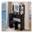 17" Round LED Mirror Vanity Table + Soft Cushion Stool Set, Large Mirror, Touch Switch, 3 Colors, Adjustable Brightness, Large Desktop, Multi-Layer High Capacity Storage, Suitable For Small Space-510736836