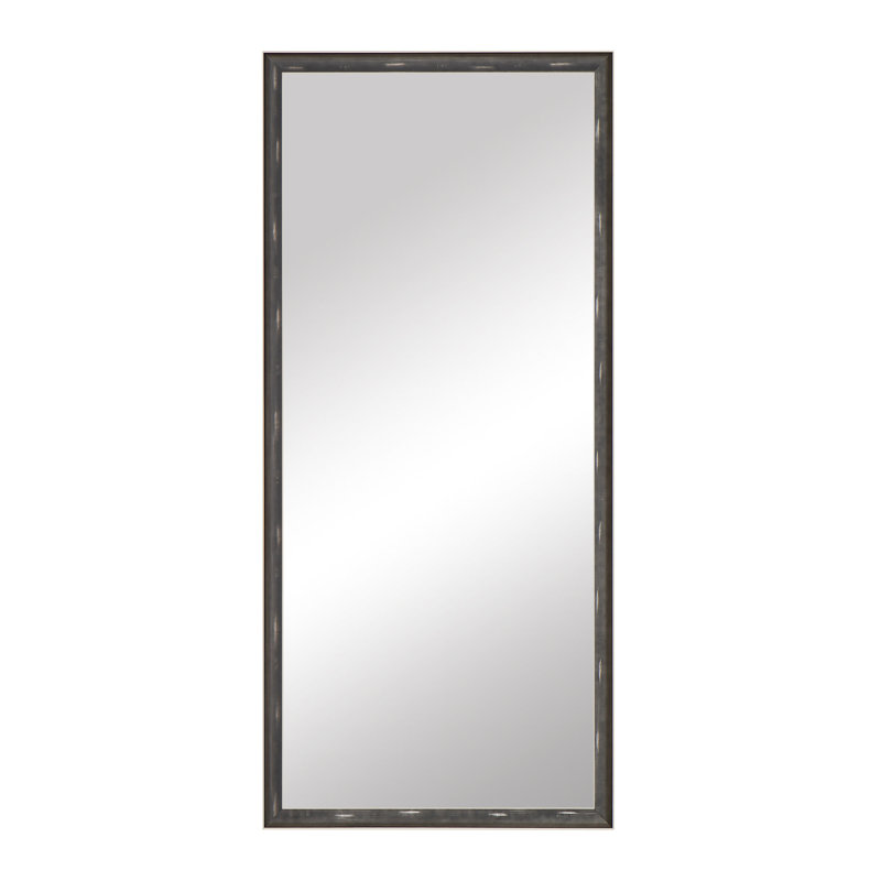 Warren Wood Framed Mirror with Safety Backing Ideal for Bathroom / Vanity Mirror, Antique Pewter, 26" x 38"