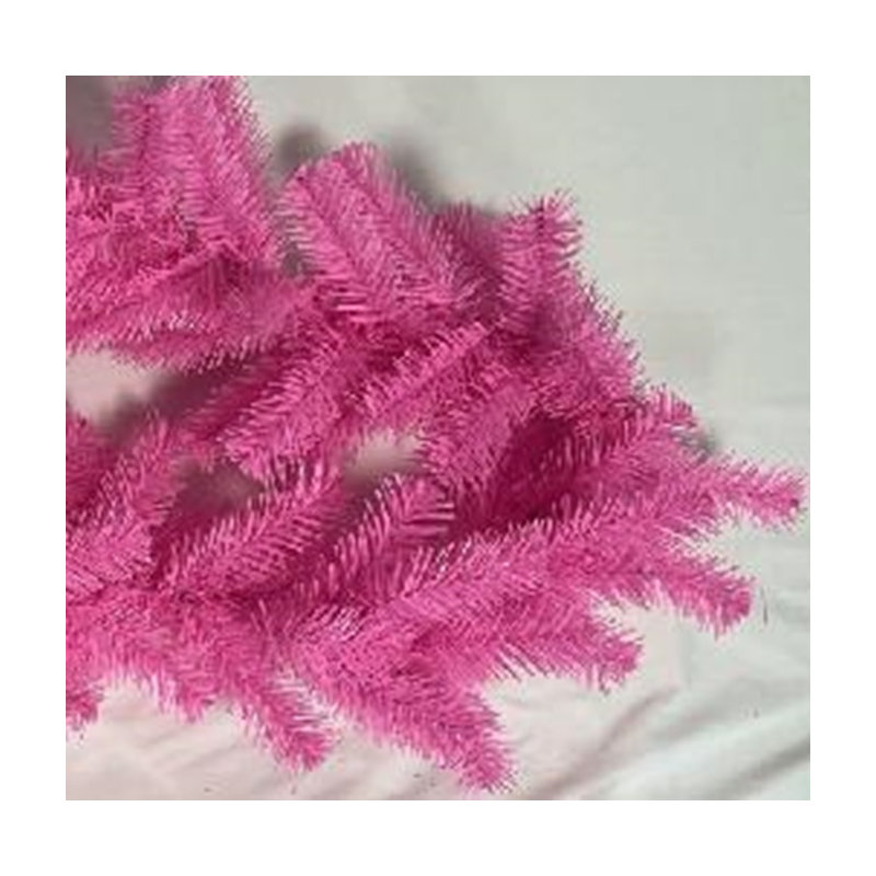 Pre-Lit Flocked Pine Artificial Christmas Wreath - Clear Lights, Pink, 36" H x 36" W x 6" D