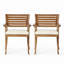 Chaise de salle à manger d'extérieur en bois Kd avec coussins (ensemble de 2)