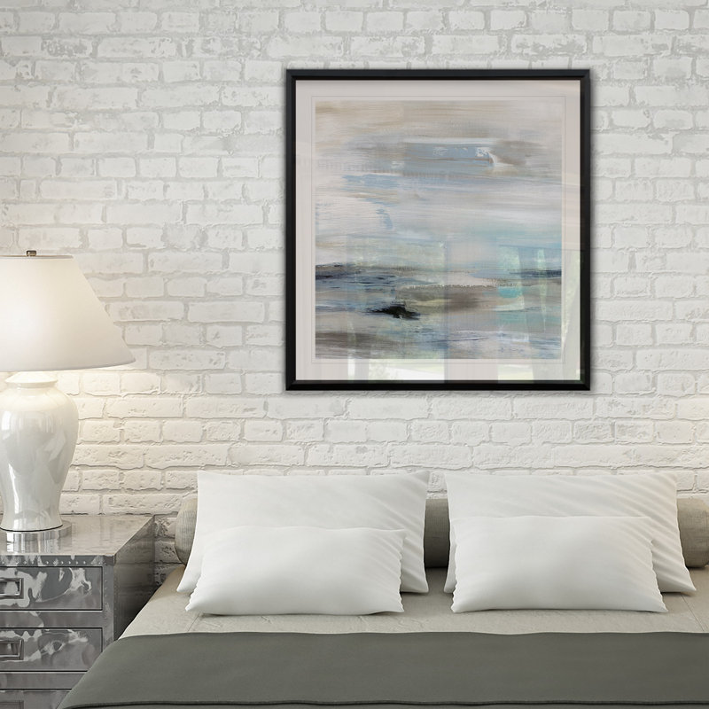 " Gulf Stream ", 30.5" H x 30.5" W x 1.5" D, Black Plastic Framed