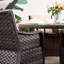 Ensemble de salle à manger de patio en osier pour 6 personnes avec table ronde Northpoint, coussins inclus