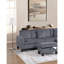 Canapé modulaire 3 pièces en velours côtelé gris foncé avec méridienne et espace de rangement-106036364