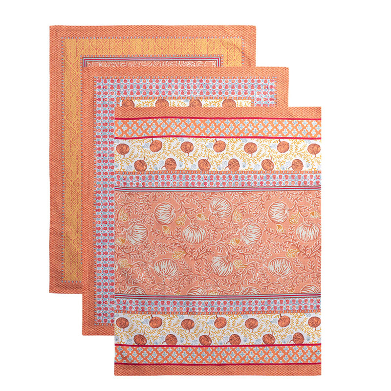 Ensemble de 3 torchons de cuisine Maison d'Hermine Harvest Festival 100 % coton - 51 x 70 cm
