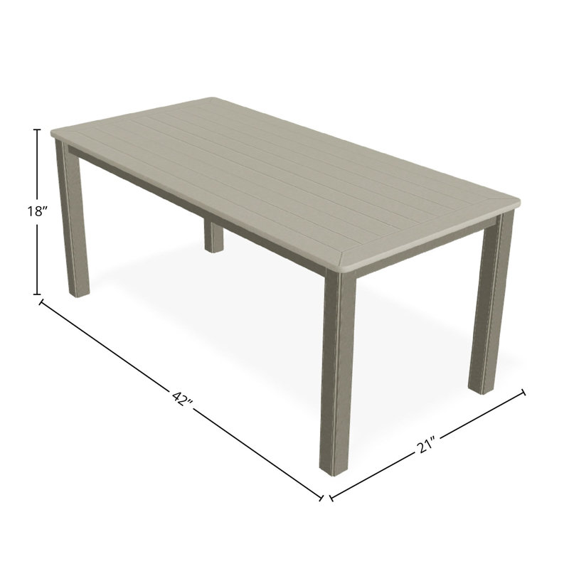 Robinett Rectangular Outdoor Coffee Table , 42'' in. W 21'' in. D, Storm Gray, Storm Gray