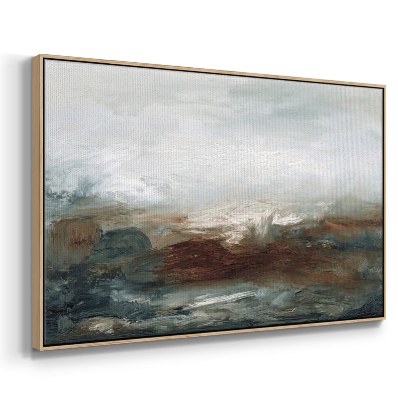 " Lingering Light IV ", 27" H x 41" W x 2" D, Natural Wood Framed
