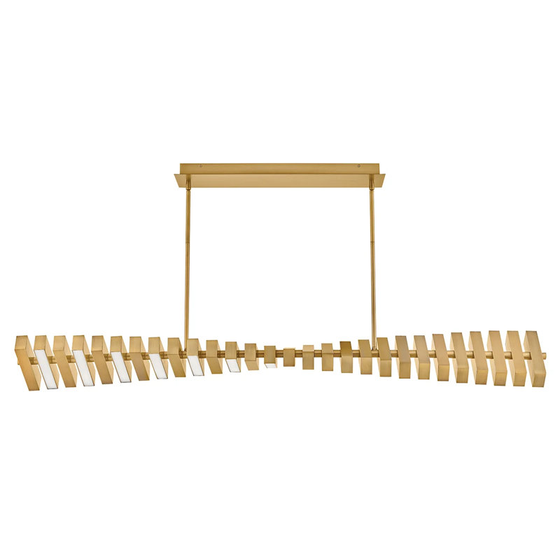 Stitch Steel Dimmable LED Chandelier, Lacquered Brass