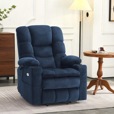 Oyd 37" W Heated Massage Dual-Power Lift Recliner