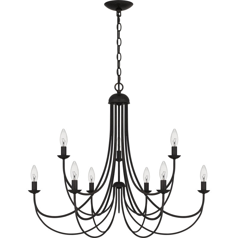 Ghille 9 - Light Steel Dimmable Chandelier
