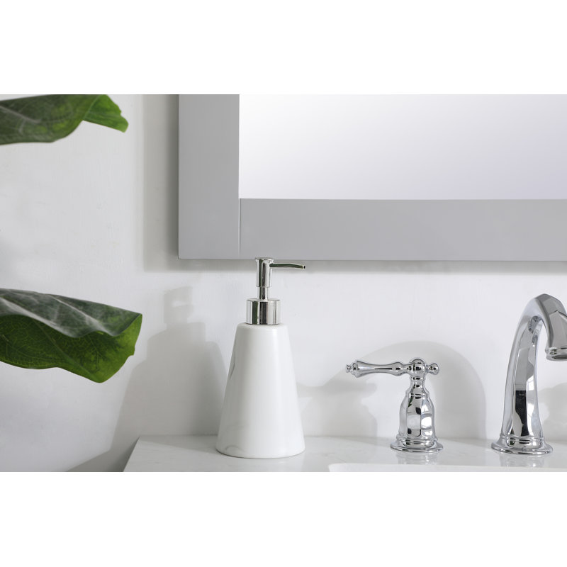 Miroir de salle de bain moderne et contemporain Metcalfe, 36 po x 27 po, gris