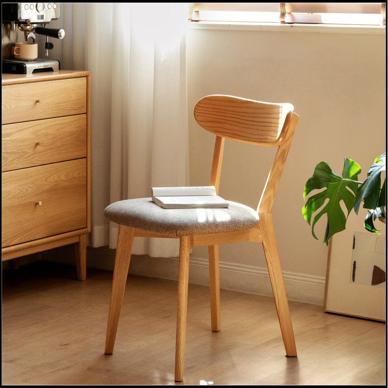 Chaise de salle à manger en bois de chêne naturel FAS fabriqué en Amérique du Nord, 100% solide et durable, design simple et élégant
