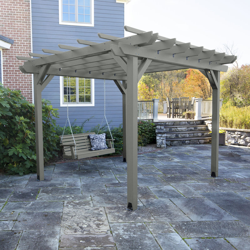 Pergola de jardin et de jardin Highwood Bodhi, Teck côtier, Pavillon de jardin permanent en métal x P 10 pi