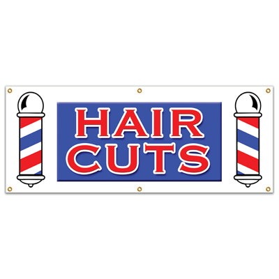 COUPE-CHEVEUX Bannière signe hommes femmes filles garçons styliste commode Walk Ins