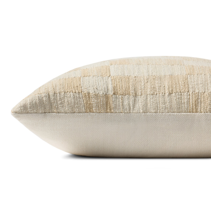 Amber Lewis x Loloi Adams Throw Pillow, Down, Sand/Ivory