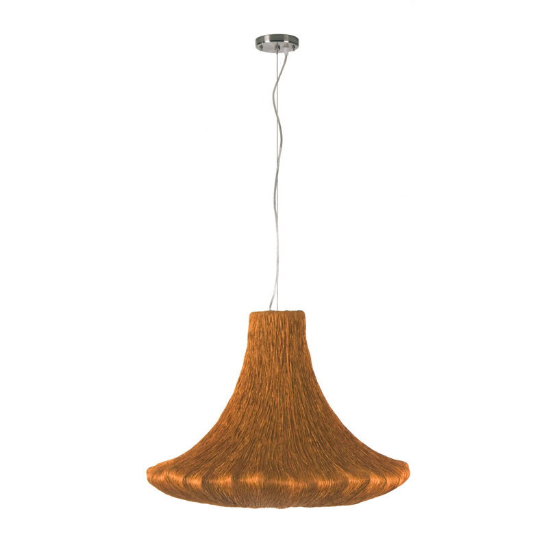 Mandujano 1 - Light Unique/Statement Pendant, Orange Silk