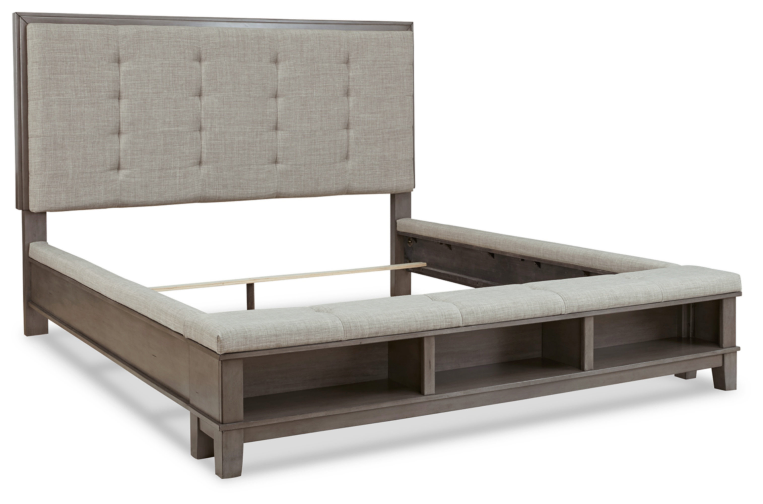 Hyndell queen upholstered panel store bed with storage