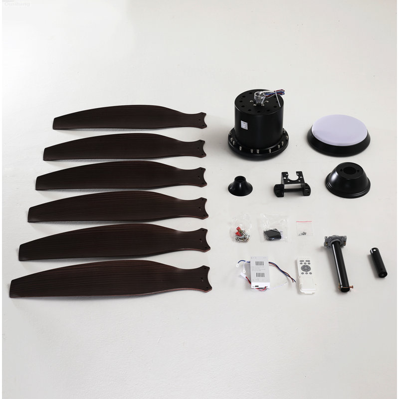 Modern Minimalist Ceiling Fans with Lights Reversible 6-Speed DC Motor Matte Black, Matte Black